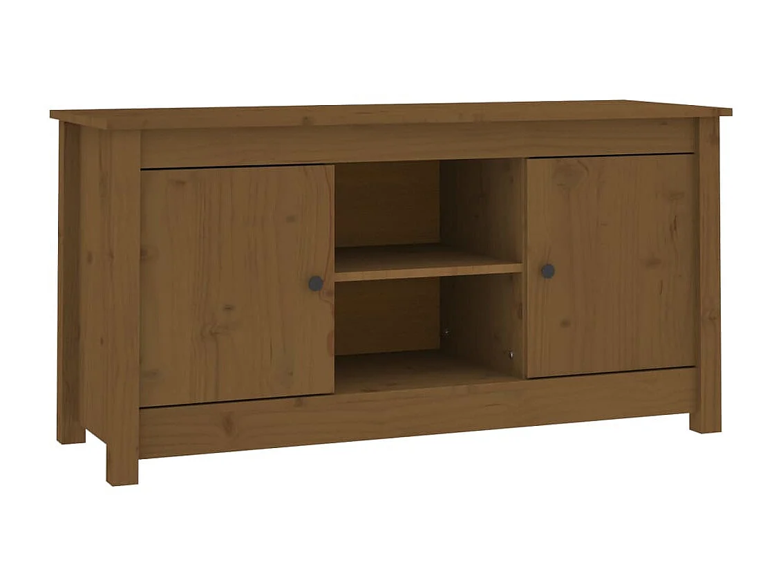 Meuble TV Marron miel 103x36,5x52 cm Bois de pin massif BE80502