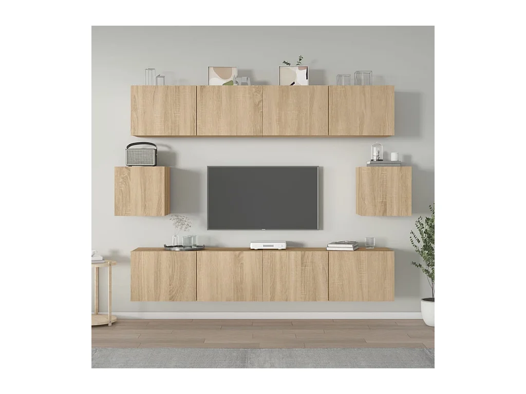 Ensemble de meubles TV 6 pcs Chêne sonoma Bois d'ingénierie BE64138