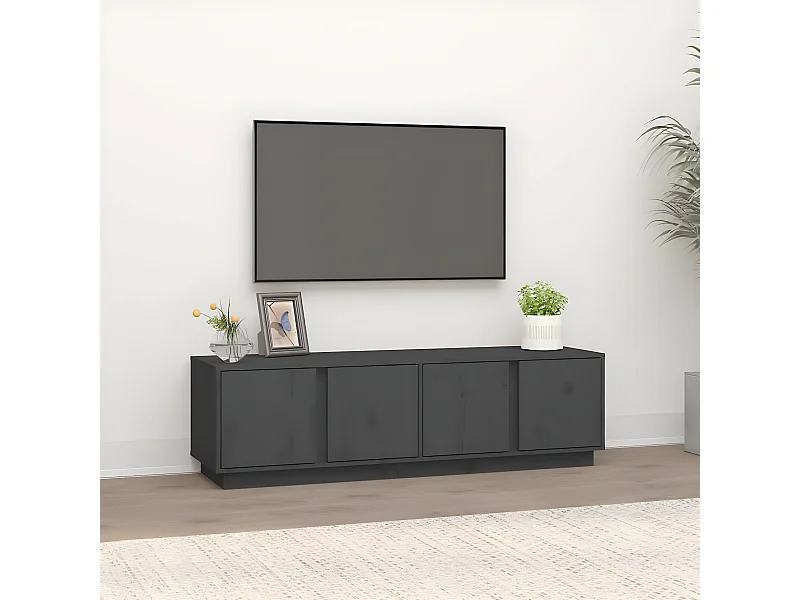 TV-Schrank,TV-Möbel Grau 140x40x40 cm Massivholz Kiefer -gkd668251