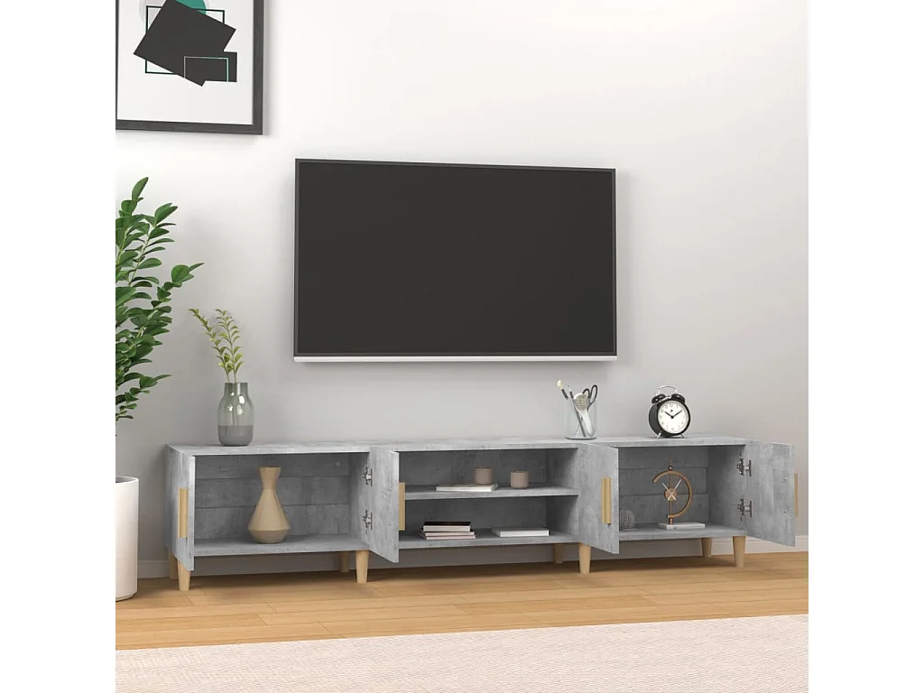 Tv-meubel 180x31,5x40 cm bewerkt hout betongrijs NL297347