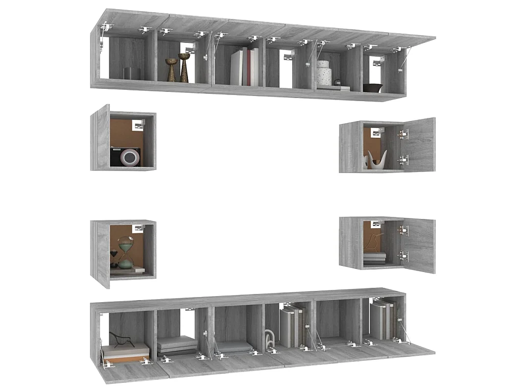 Ensemble de Meubles TV 10 pcs Sonoma gris Bois d'ingénierie GR79080