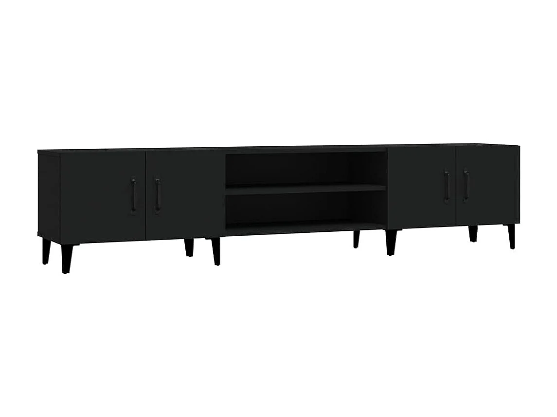 Mueble de TV madera contrachapada negro 180x31,5x40 cm ES305292