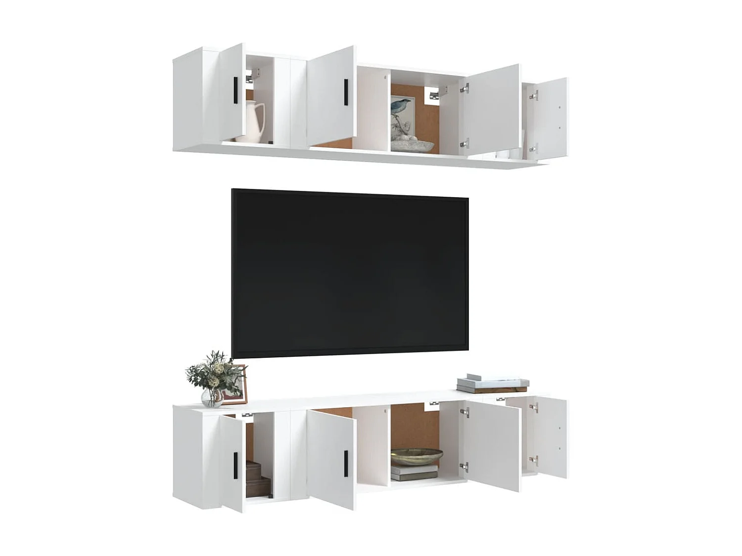 6-tlg. TV-Schrank-Set,TV-Möbel Weiß Holzwerkstoff -gkd935049