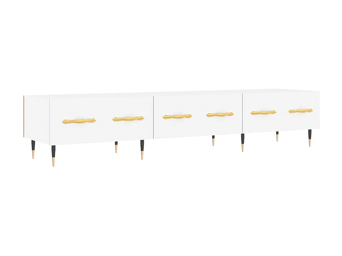 Meuble TV blanc 150x36x30 cm bois d'ingénierie BE14504