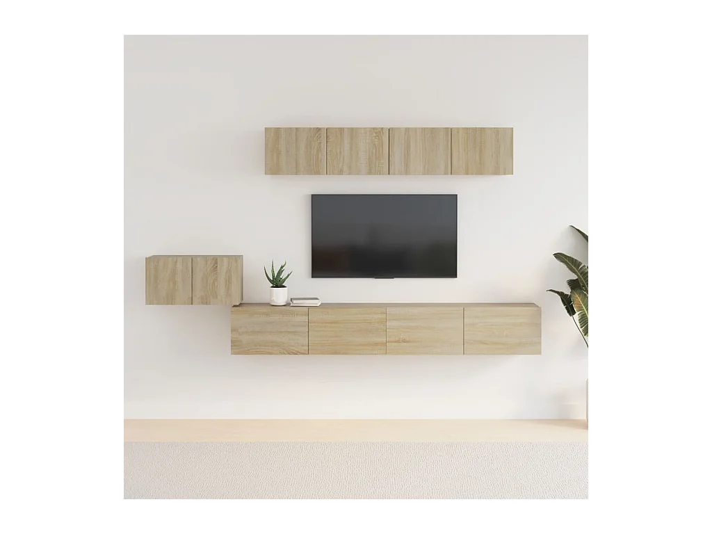 5-tlg. TV-Schrank-Set,TV-Möbel Sonoma-Eiche Holzwerkstoff -gkd402997