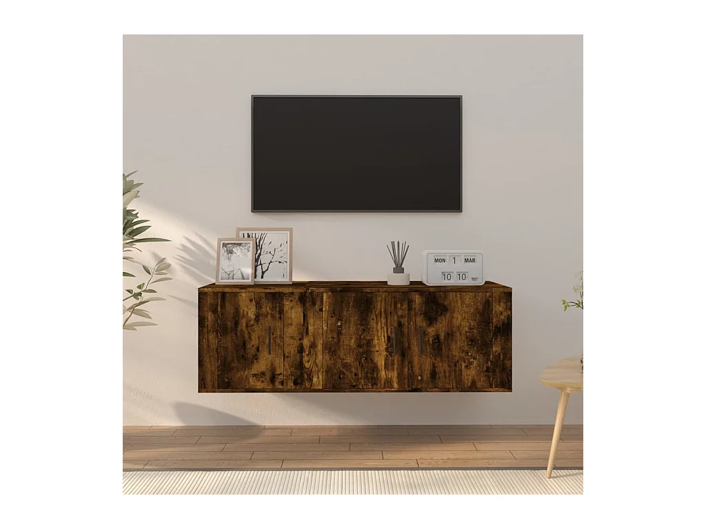 Ensemble de meubles TV 2 pcs Chêne fumé Bois d'ingénierie BE33032
