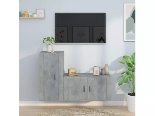 Kauf Unique 2-tlg. TV-Schrank-Set,TV-Möbel Betongrau Holzwerkstoff -gkd631630