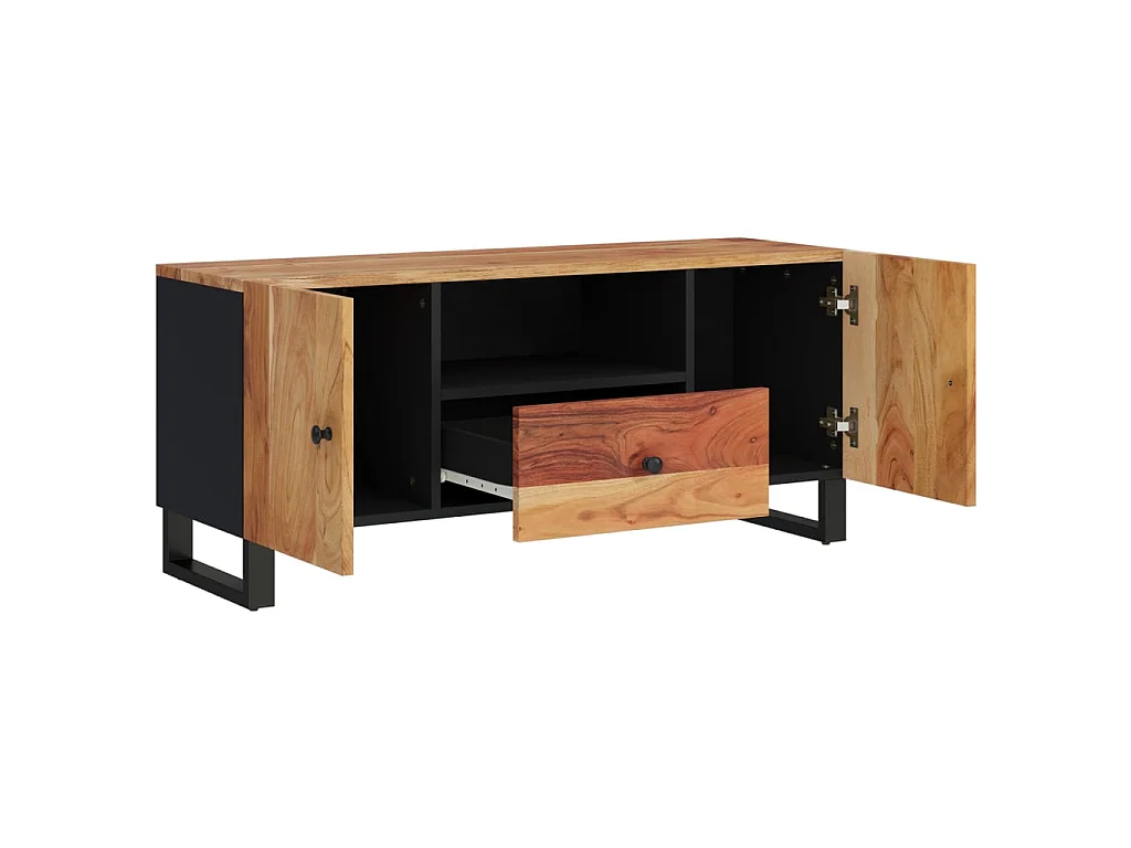 TV-Schrank,TV-Möbel 105x33,5x46 cm Massivholz Akazie & Holzwerkstoff -gkd514766