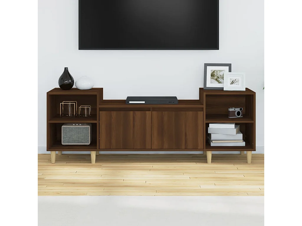 Meuble TV Chêne marron 160x35x55 cm Bois d'ingénierie BE32980