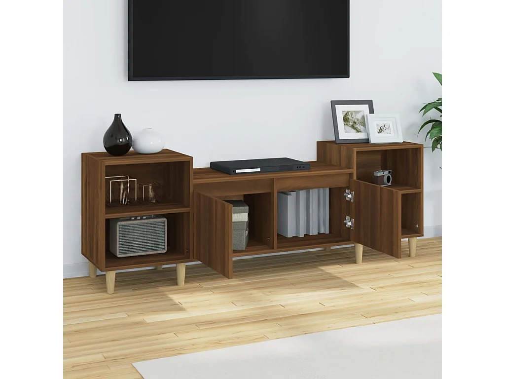 Meuble TV Chêne marron 160x35x55 cm Bois d'ingénierie BE32980