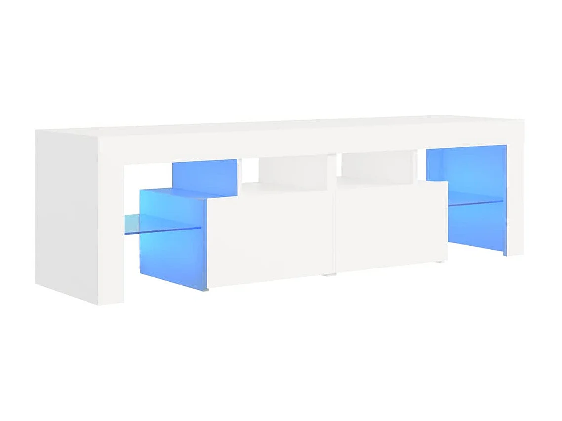 Móvel de TV com luzes LED 140x36,5x40 cm branco PT517512