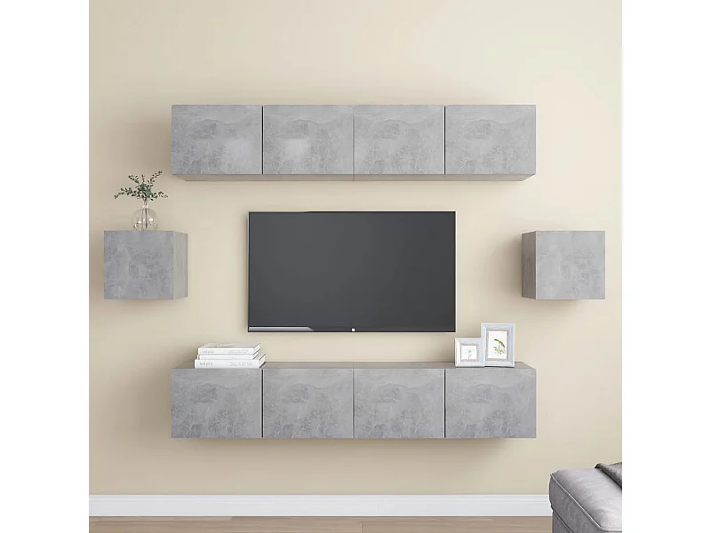 Juego de Muebles para TV 6 piezas gris hormigón ES60774