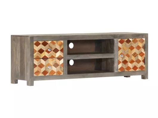 Kauf Unique TV-Schrank,TV-Möbel Grau 120x30x40 cm Massivholz Mango -gkd847601