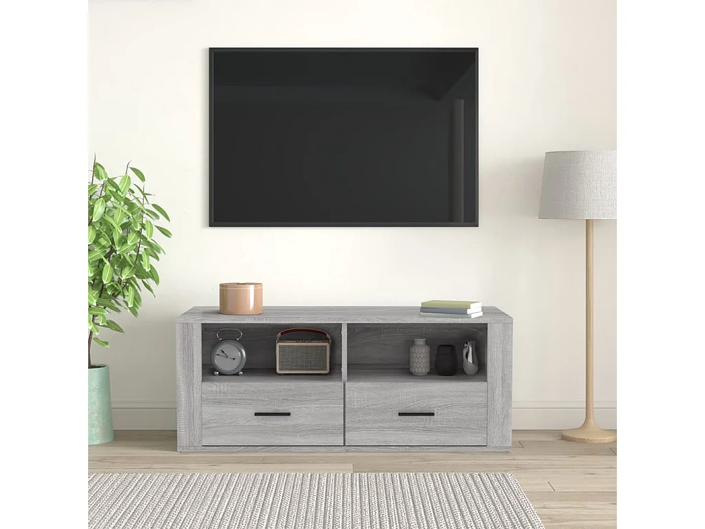 Meuble TV Sonoma gris 100x35x40 cm Bois d'ingénierie BE34887