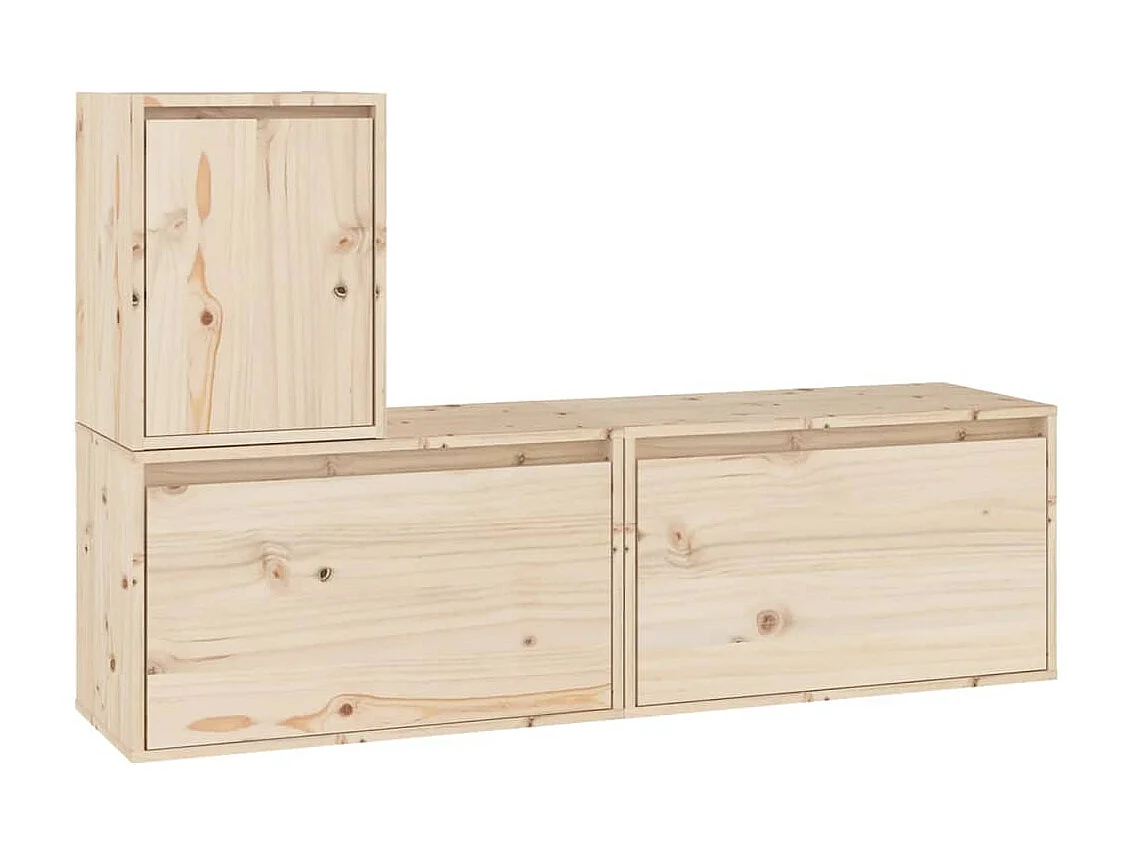 3 pcs Meubles TV Bois massif de pin BE59542