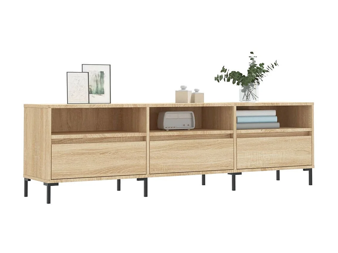 Mueble de TV madera contrachapada roble Sonoma 150x30x44,5 cm ES63453