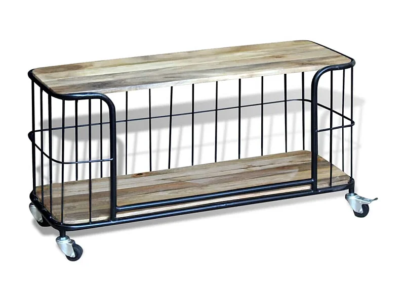 Meuble TV 100 x 40 x 45 cm Bois de manguier massif BE76904