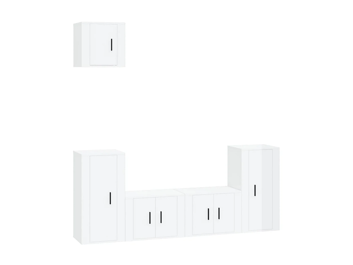 Meubles TV 5 pcs Blanc brillant Bois d'ingénierie BE83216