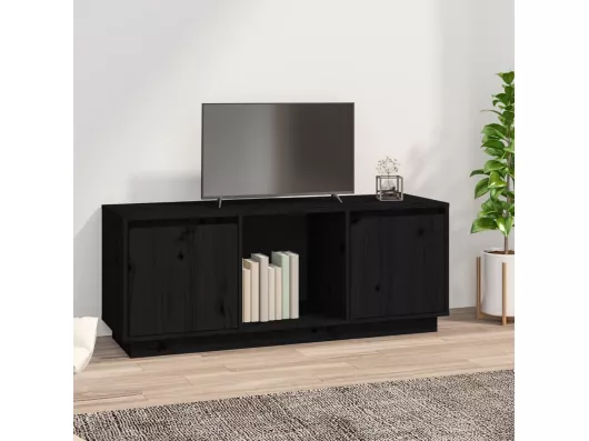 Kauf Unique TV-Schrank,TV-Möbel Schwarz 110,5x35x44 cm Massivholz Kiefer -gkd271862