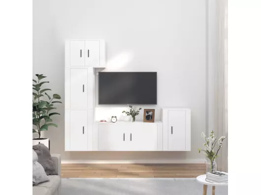 Kauf Unique 5-tlg. TV-Schrank-Set,TV-Möbel Weiß Holzwerkstoff -gkd944321