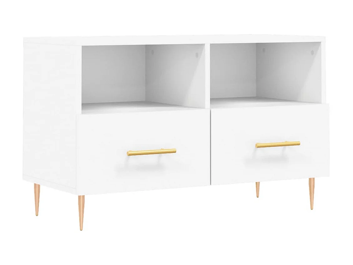 Meuble TV Blanc 80x36x50 cm Bois d'ingénierie BE44235