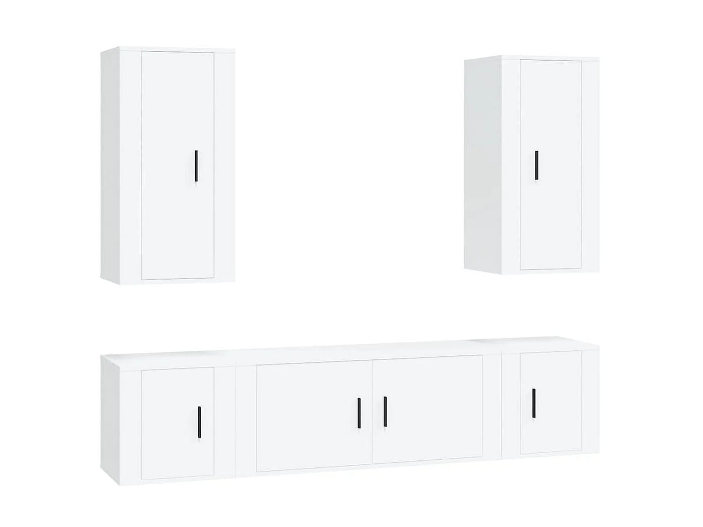 Ensemble de Meubles TV 5 pcs Blanc Bois d'ingénierie GR75009