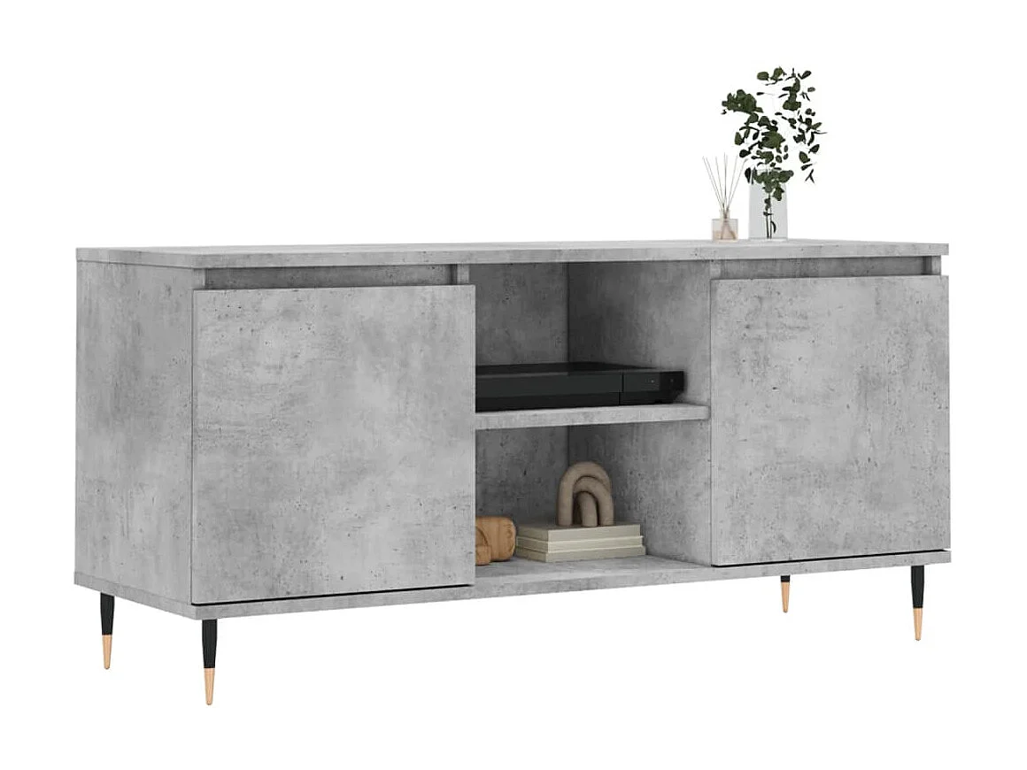 Móvel de TV 104x35x50 cm derivados de madeira cinzento cimento PT481442