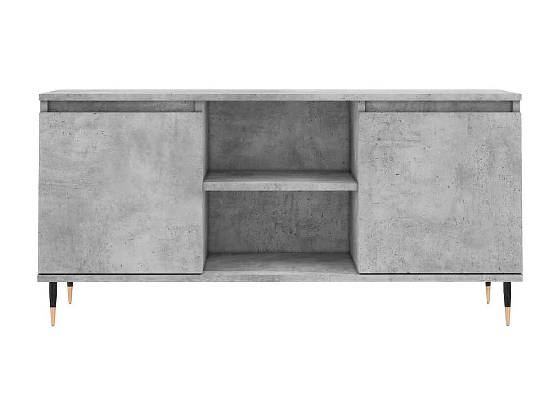 Meuble TV BEis béton 104x35x50 cm bois d'ingénierie BE87197