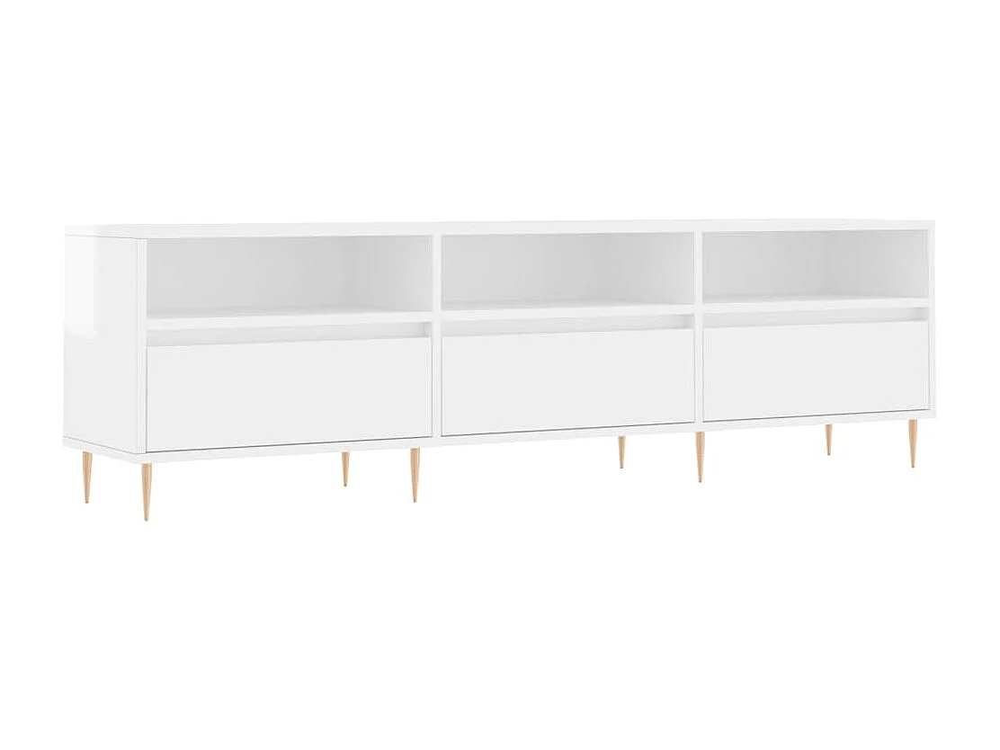 TV-Schrank,TV-Möbel Hochglanz-Weiß 150x30x44,5 cm Holzwerkstoff -gkd853465