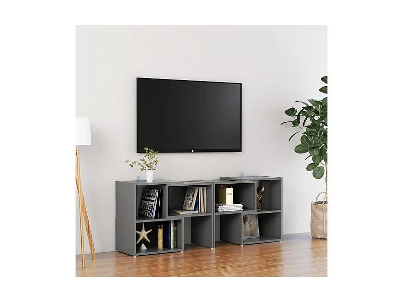 Tv-meubel 104x30x52 cm bewerkt hout grijs NL930912