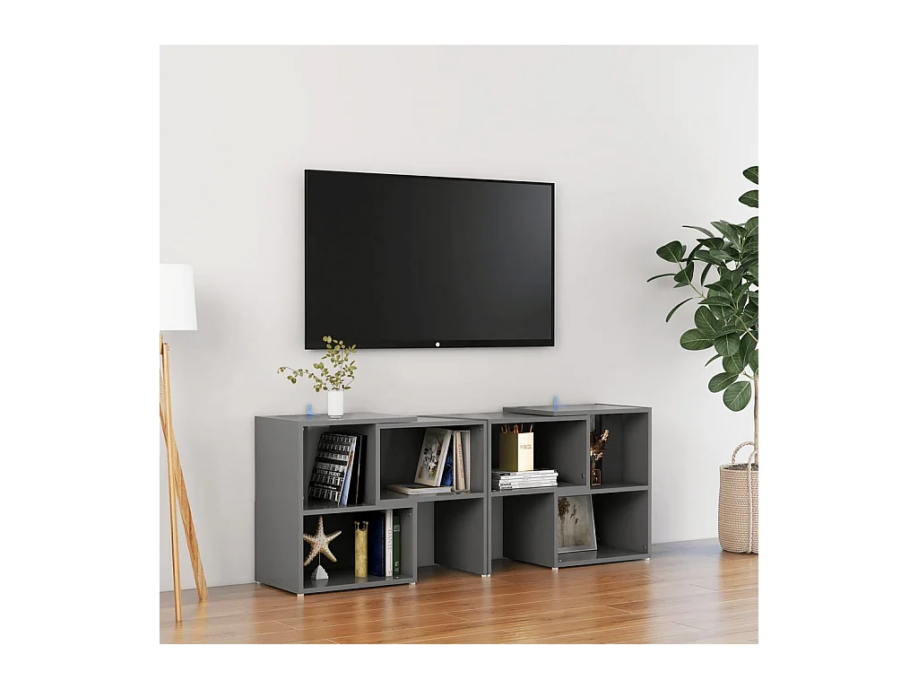 Tv-meubel 104x30x52 cm bewerkt hout grijs NL930912