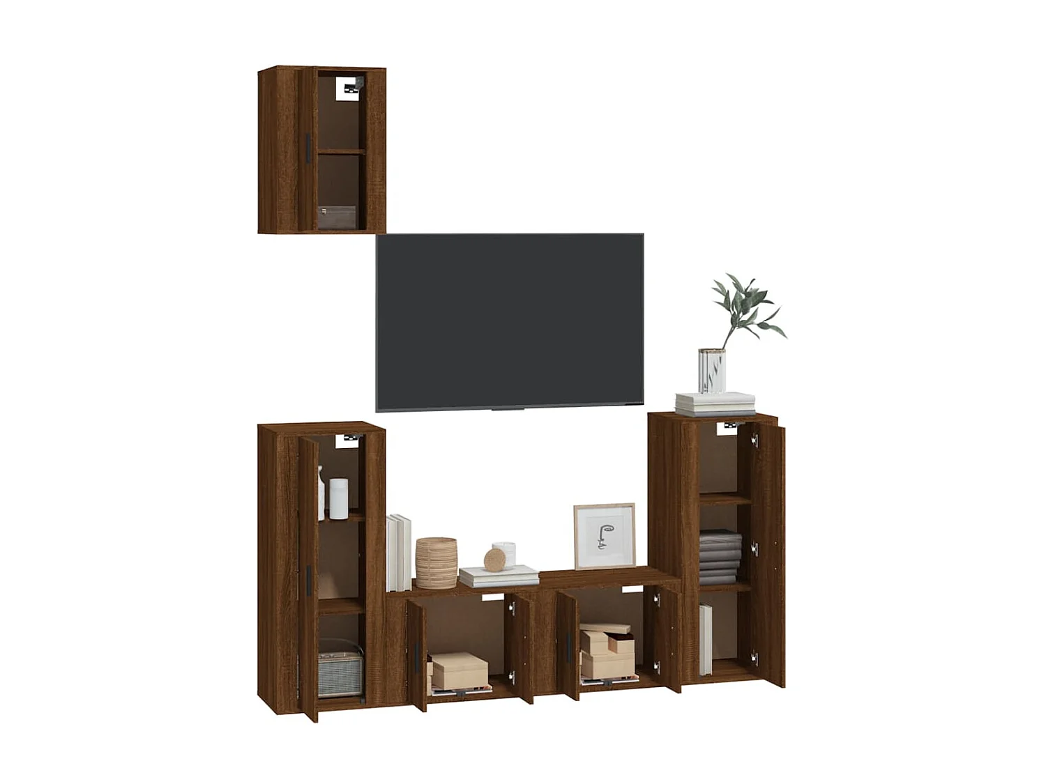 Ensemble de meubles TV 5 pcs Chêne marron Bois d'ingénierie BE35446