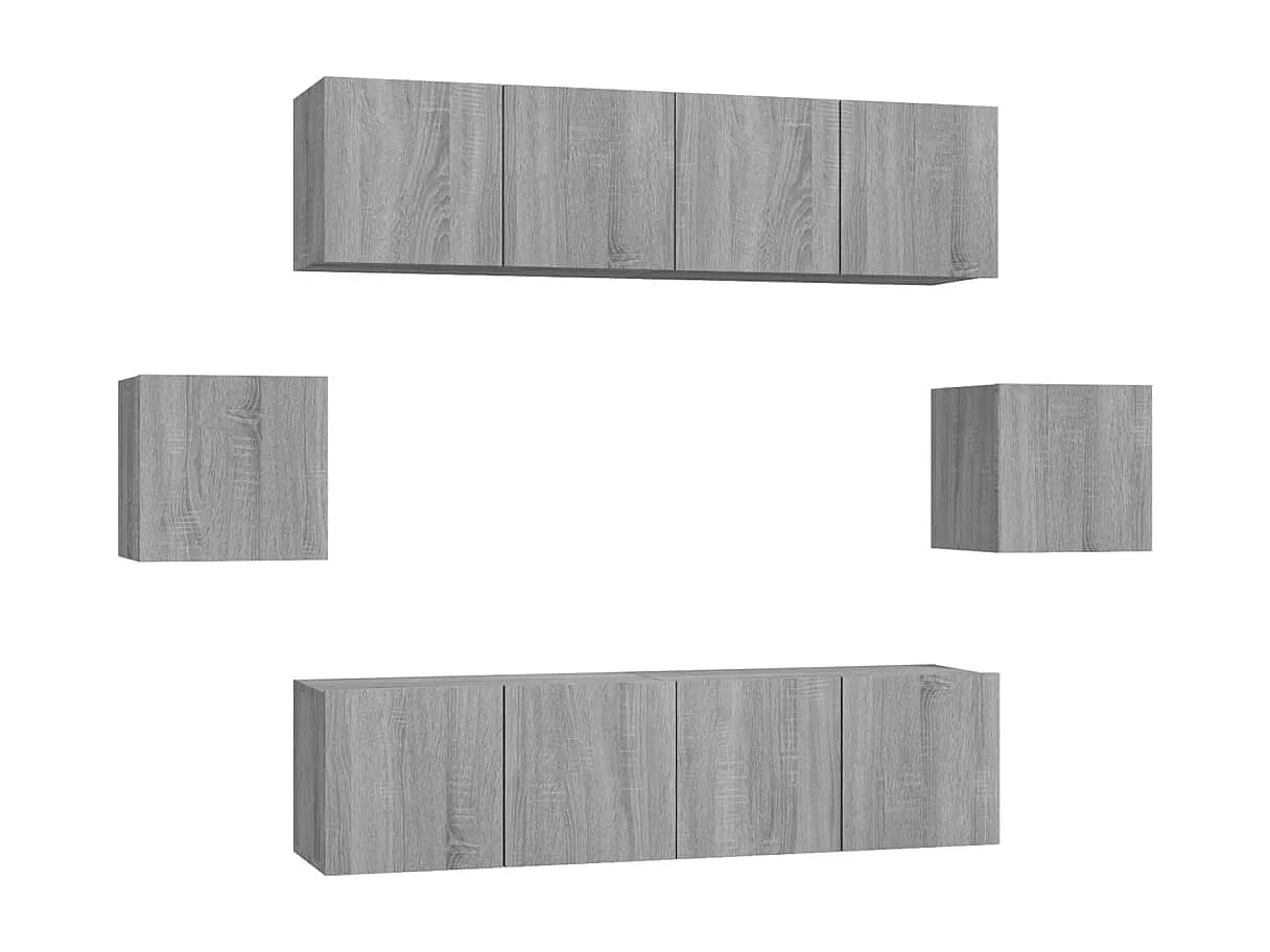 Ensemble de Meubles TV 6 pcs Sonoma gris Bois d'ingénierie GR27327