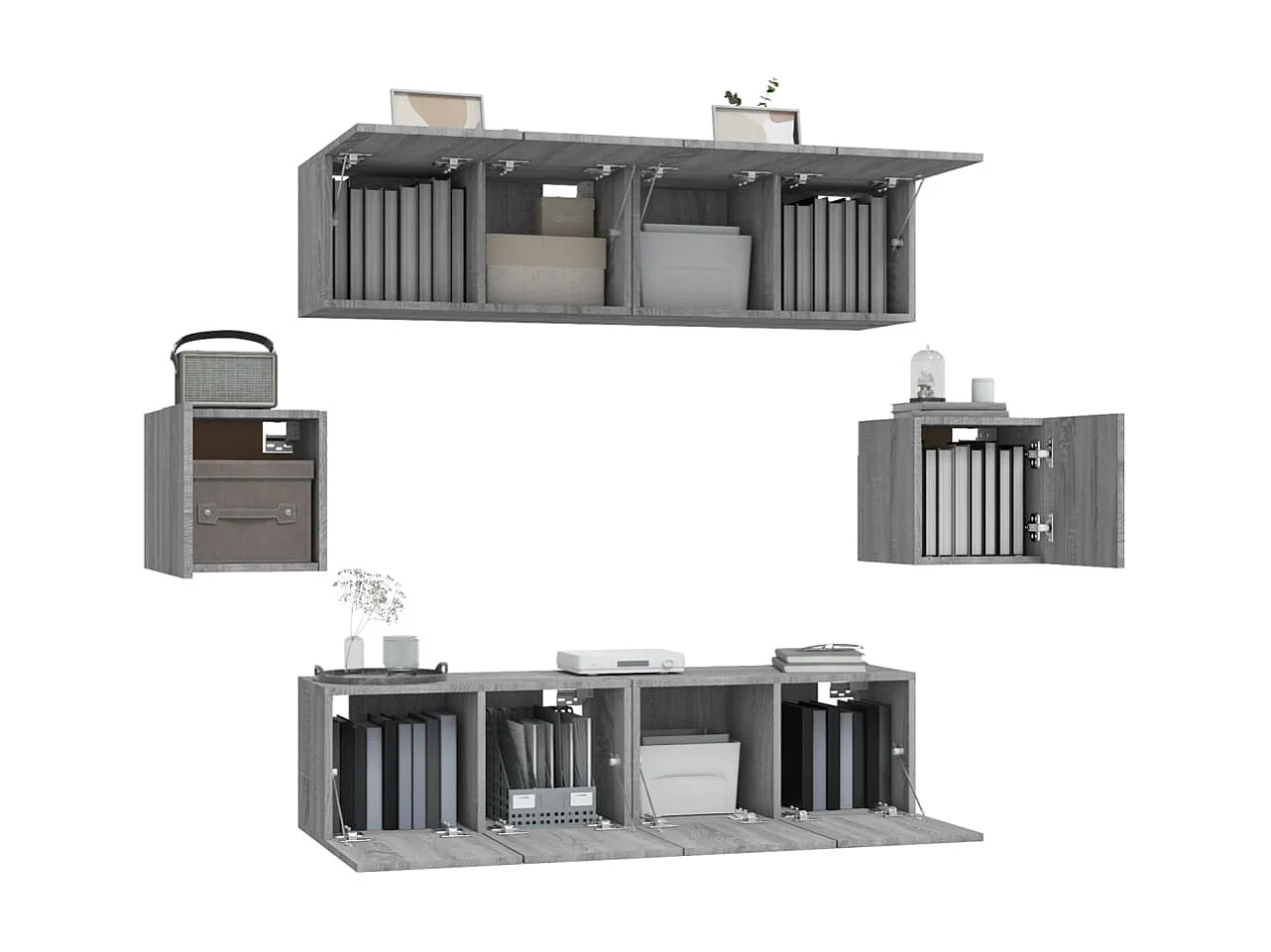 Ensemble de Meubles TV 6 pcs Sonoma gris Bois d'ingénierie GR27327