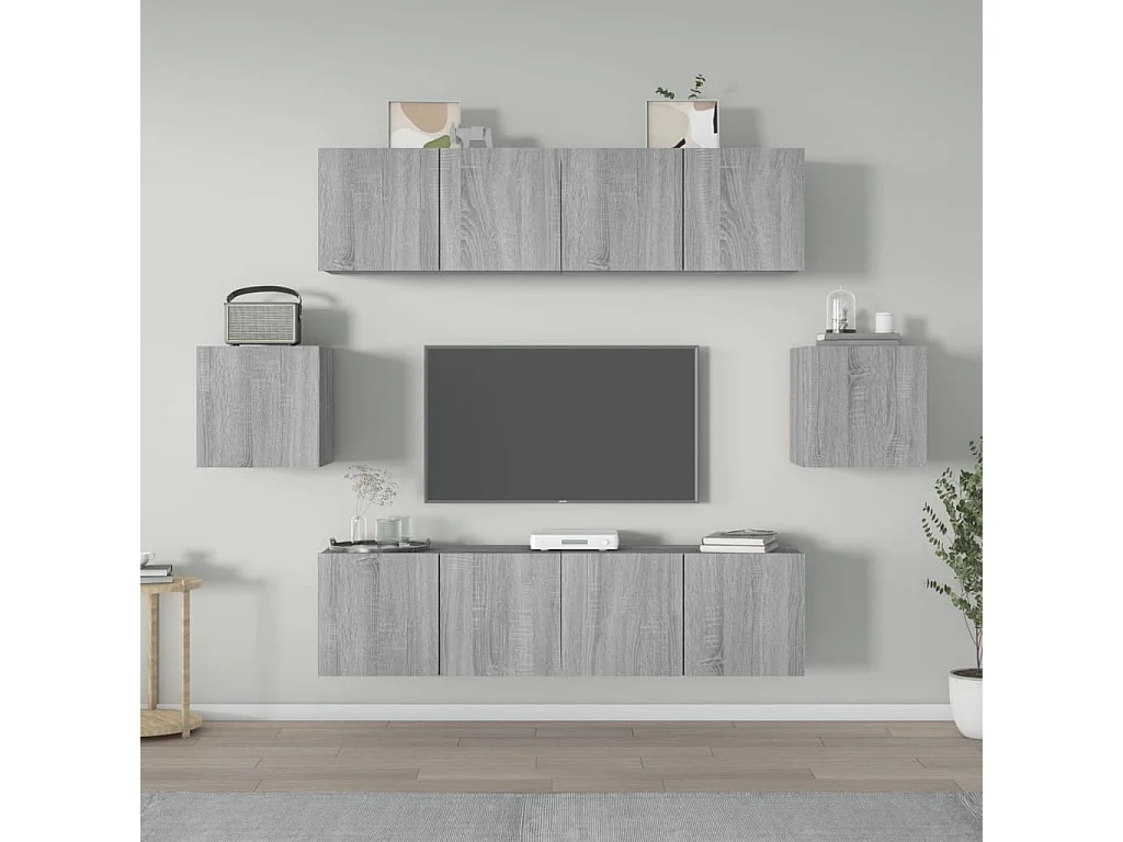 Ensemble de Meubles TV 6 pcs Sonoma gris Bois d'ingénierie GR27327