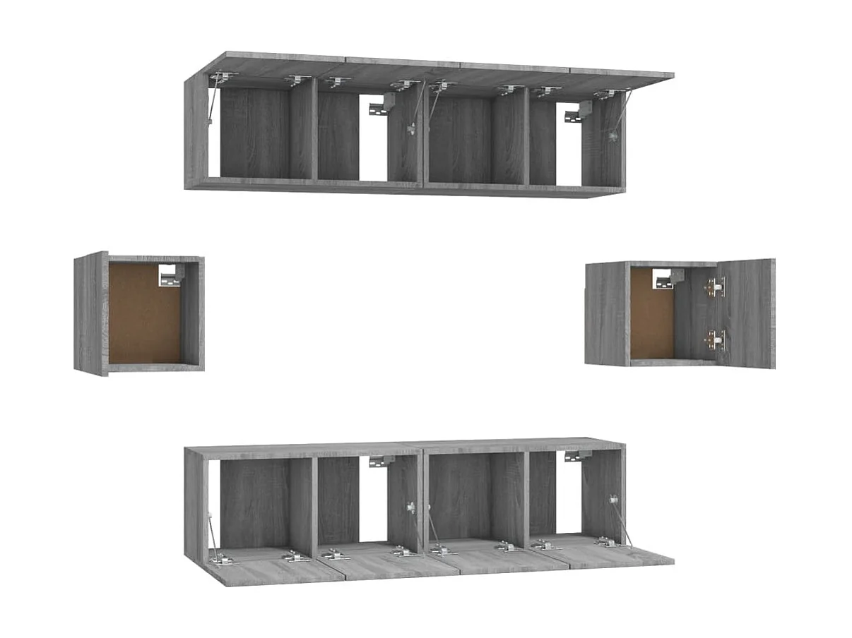 Ensemble de Meubles TV 6 pcs Sonoma gris Bois d'ingénierie GR27327