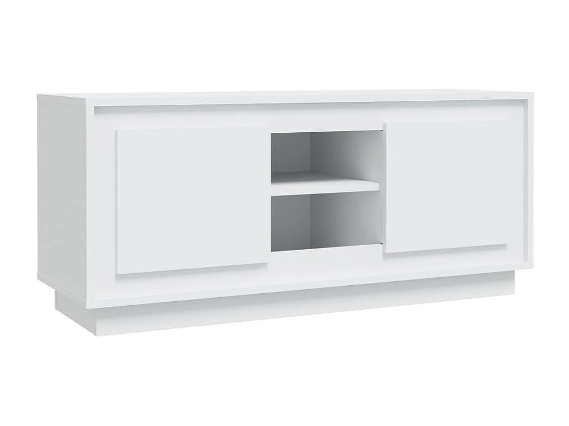 Meuble TV Blanc 102x35x45 cm bois d'ingénierie BE37739