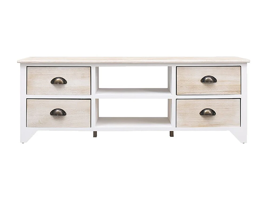 Meuble TV 108x30x40 cm Bois de Paulownia solide BE81611