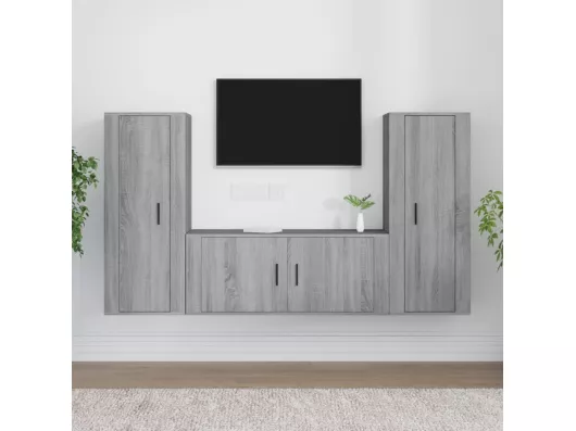 Kauf Unique 3-tlg. TV-Schrank-Set,TV-Möbel Grau Sonoma Holzwerkstoff -gkd325505