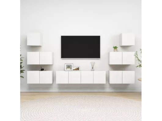 Kauf Unique 8-tlg. TV-Schrank-Set,TV-Möbel Weiß Holzwerkstoff -gkd765717