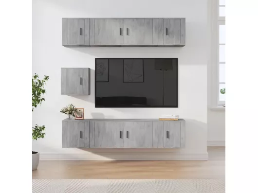 Kauf Unique 7-tlg. TV-Schrank-Set,TV-Möbel Betongrau Holzwerkstoff -gkd857015