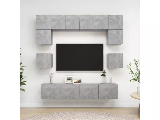 Kauf Unique 8-tlg. TV-Schrank-Set,TV-Möbel Betongrau Holzwerkstoff -gkd347570