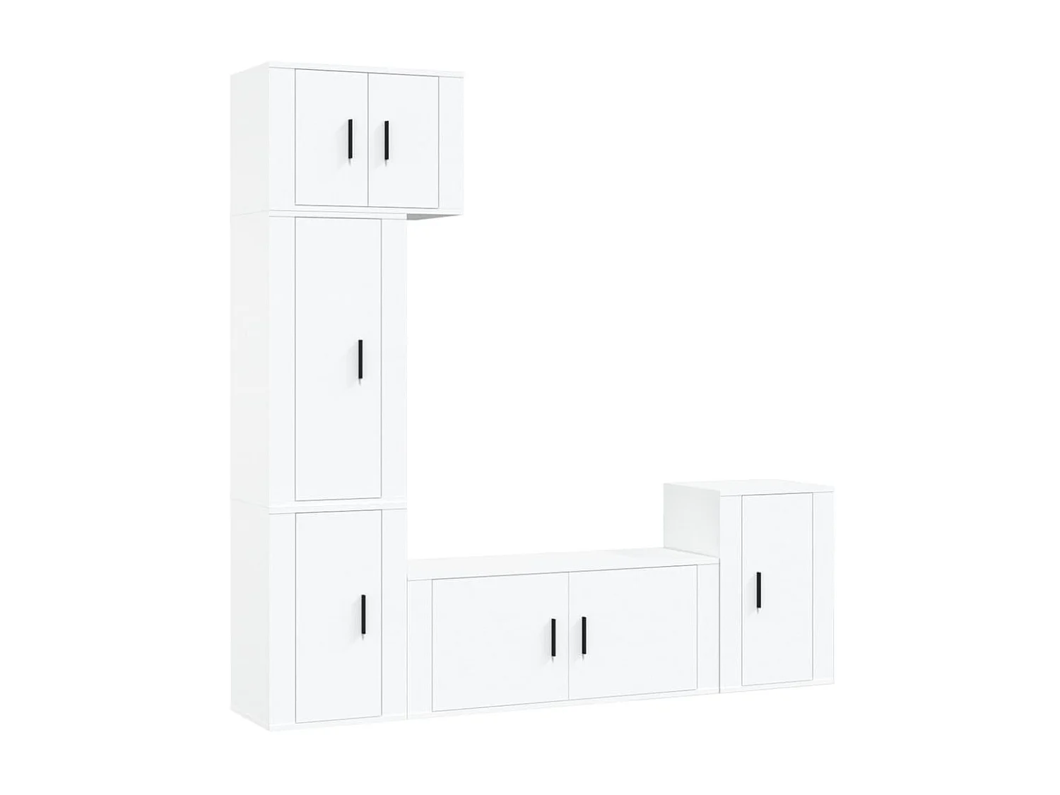 Set de muebles para TV 5 piezas madera contrachapada blanco ES10373