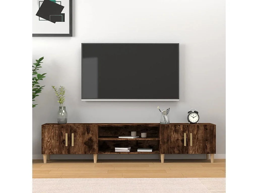 Mueble para TV madera contrachapada roble ahumado 180x31,5x40cm ES22553