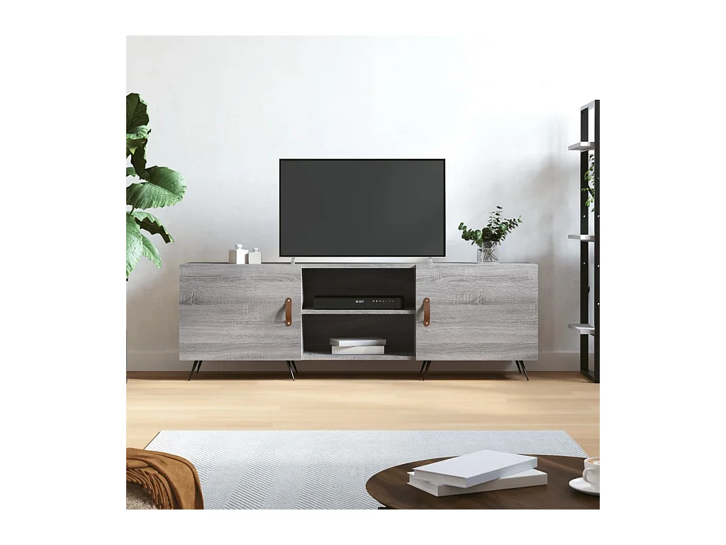 Meuble TV sonoma BEis 150x30x50 cm bois d'ingénierie BE35235