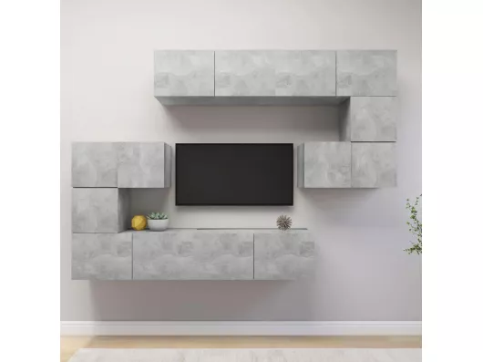 Kauf Unique 8-tlg. TV-Schrank-Set,TV-Möbel Betongrau Holzwerkstoff -gkd481216