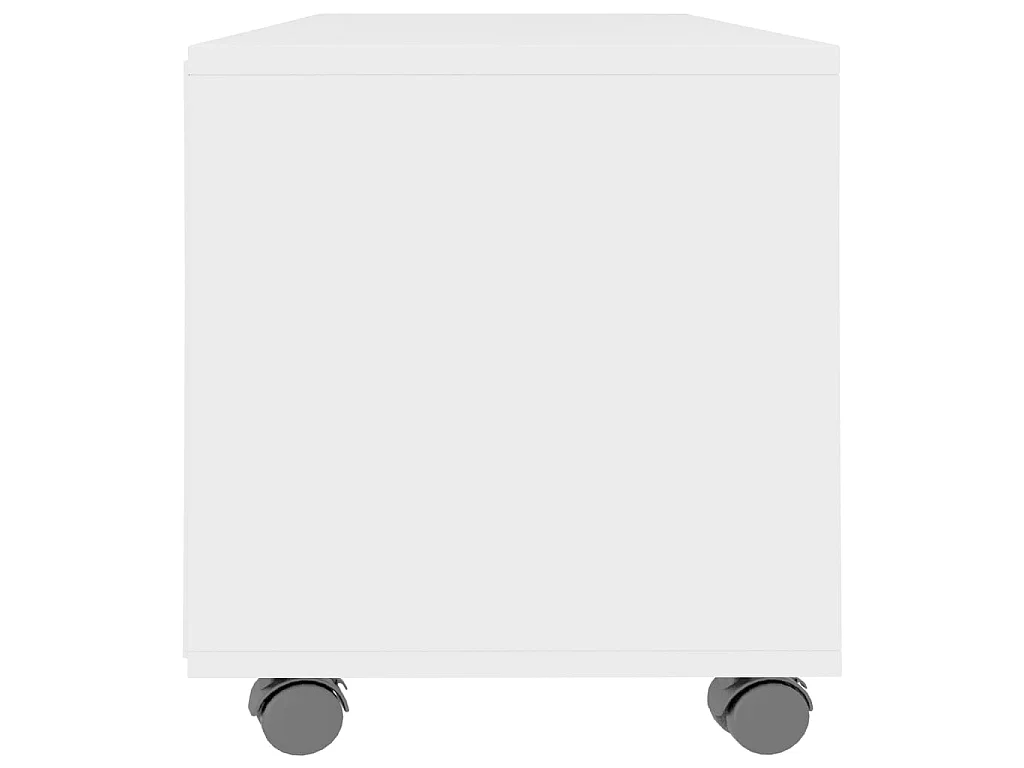 Mueble de TV con ruedas madera contrachapada blanco 90x35x35 cm ES26940