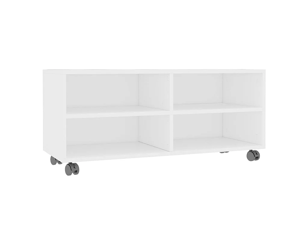 Meuble TV avec roulettes Blanc 90x35x35 cm Bois d'ingénierie BE3456