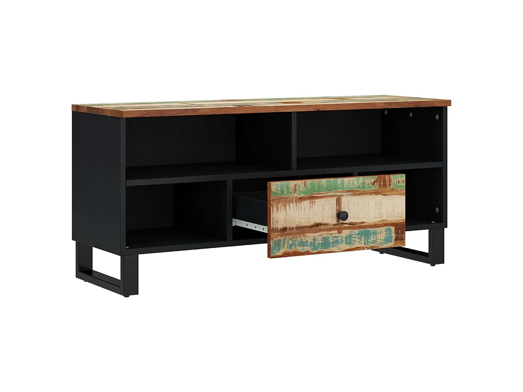 Meuble TV 100x33x46 cm bois de récupération et d'ingénierie BE68697