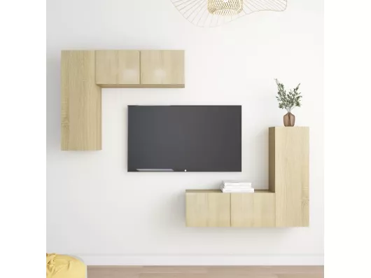 Kauf Unique 4-tlg. TV-Schrank-Set,TV-Möbel Sonoma-Eiche Holzwerkstoff -gkd684556